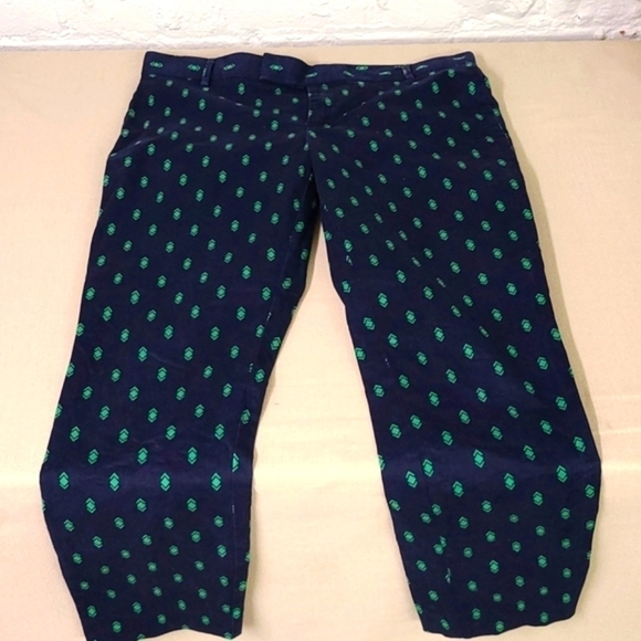 GAP Slim Crops Navy and Green Size 8 - Picture 1 of 5